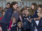The Duchess meets Land Rover BAR team members families. Credit: Lloyd Images
