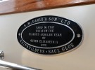 Tug Yacht 33 - a handsome plaque commemorates the Tug Yacht's manufacture