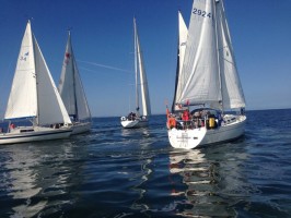 Yachts racing at Conwy River Festival