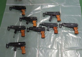 Frearms seized following a National Crime Agency operation on 11 August at Cuxton Marina