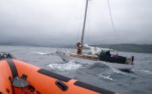 Red Bay RNLI volunteers assisting a yacht following a Mayday call.Credit: RNLI/Nuala McAloon