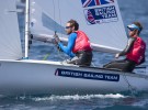 Men's 470 dinghy sailors Elliot Willis and Luke Patience in action. Credit Ocean Images/British Sailing Team