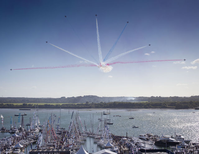 The Red Arrows at the Southampton Boat Show 2015. Credit: onEdition