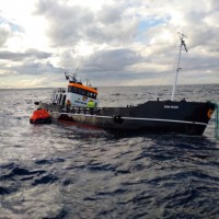 The waterlogged tanker Erin Wood. Credit: RNLI/Peterhead