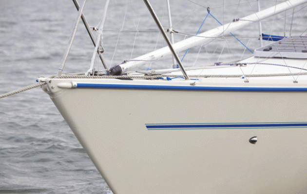 a boat prepared ready for boat towing at sea
