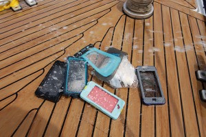 Waterproof phone cases test