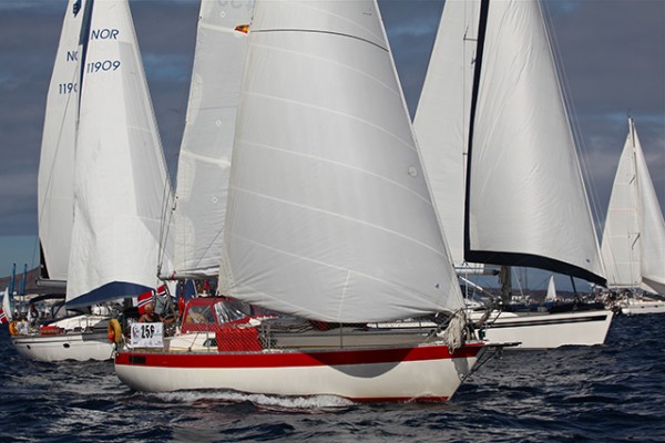 ARC - Rikaros (NOR) and Bogenvila (NOR) at the start of ARC 2010. Credit: World Cruising Club/Nick Farrell