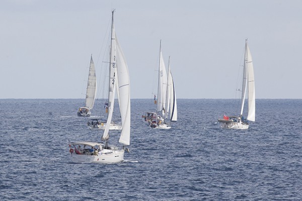 The ARC+ Monohull fleet setting sail for Leg 1 from Las Palmas de Gran Canaria © WCC/Claire Pengelly