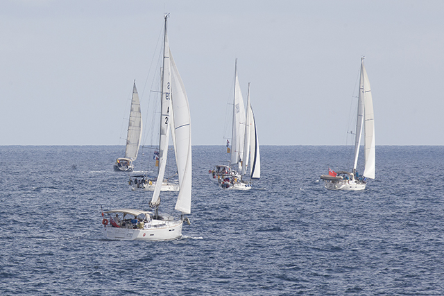 The ARC+ Monohull fleet setting sail for Leg 1 from Las Palmas de Gran Canaria © WCC/Claire Pengelly
