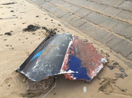 Yacht wreckage at Redcar