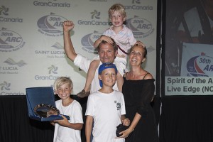 The Schjelderup family from Norway, Petter and Camilla with their children Oscar, Nicolai and Joachim were this year's Spirit of the ARC award winners