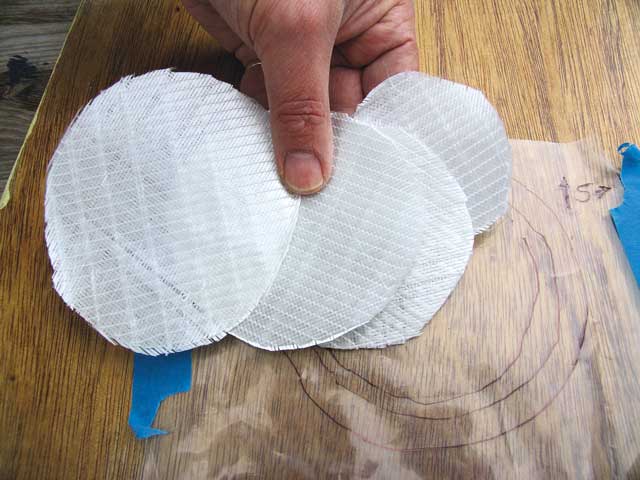 6: You will now have around four or five circles of fabric ready for laminating.