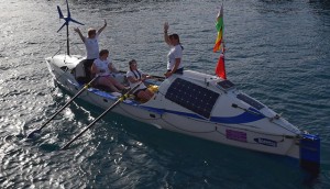 The Fire Ant rowing crew setting off from Gran Canaria. Credit: Oceanus Rowing