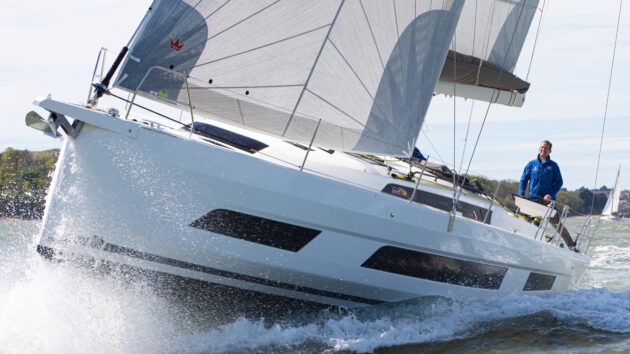 A yacht slamming while sailing which could result in boat leaks