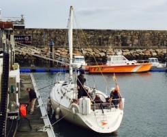 Errislannan is now safely in Cowes Yacht Haven awaiting her mast