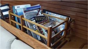 Ikea wine rack makes a great boat bookcase