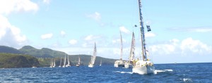 Final World ARC 2015-16 Parade of Sail along the coast of Saint Lucia from Marigot Bay to Rodney Bay Marina