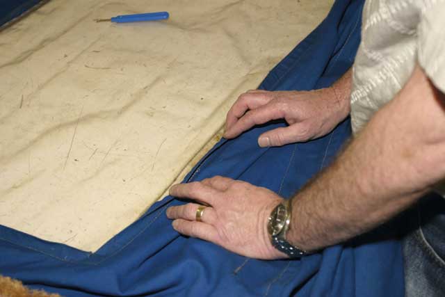 5Once the inner seam has been unpicked and swept, it needs a thorough check to ensure that all the thread has been removed.
