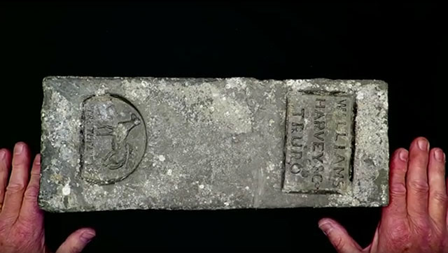 A tin ingot, recovered from SS Cheerful