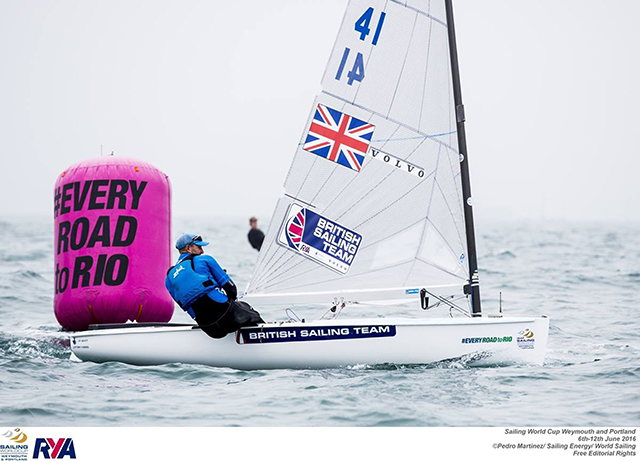 Giles Scott in action at the Weymouth and Portland Sailing World Cup ©Pedro Martinez / Sailing Energy