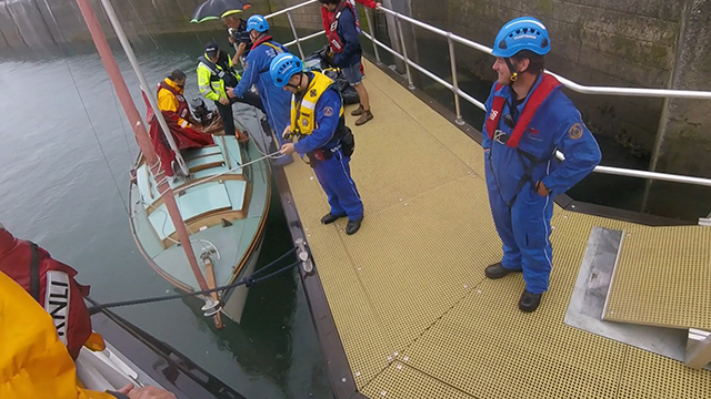 Summer Lily was safely returned to Saundersfoot Harbour after Mahe's short-lived adventure at sea. Credit: Tenby RNLI