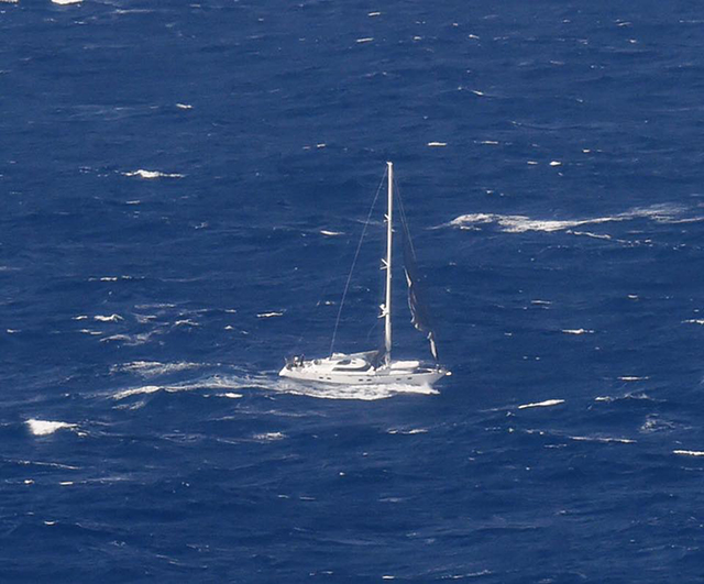 The yacht Platino. Credit: Royal New Zealand Air Force