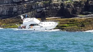 Le Babe aground at Puffin Island. Credit: Puffin Island Cruises/Island Princess