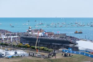 Private boats watching the America's Cup World Series Portsmouth racing. Credit Shaun Roster