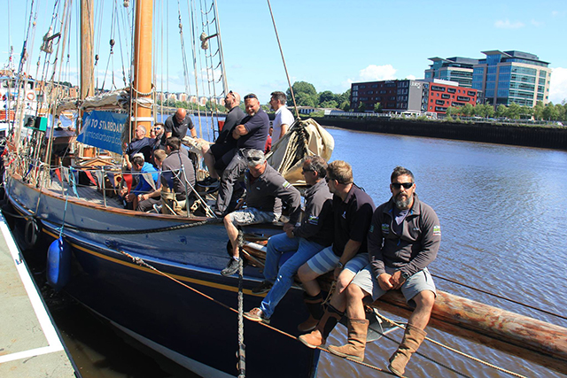 The Spirit of Falmouth at Newcastle’s City Marina – one of the ports on the Round Britain Challenge route
