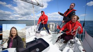 Jeanne Socrates (inset) will be joining Harry, Steve and Kaz Pointon aboard Tikka