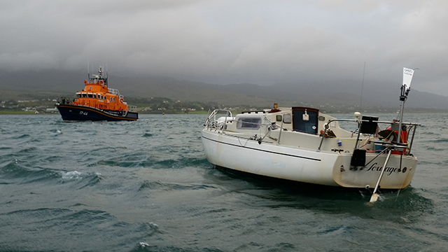 Castletownbere RNLI rescue lone sailor in storm force conditions. Credit: RNLI/Castletownbere