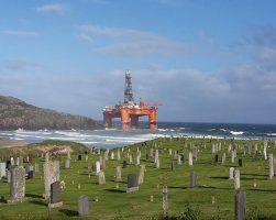 Drill rig aground. Credit: Stornoway Coastguard Rescue Team