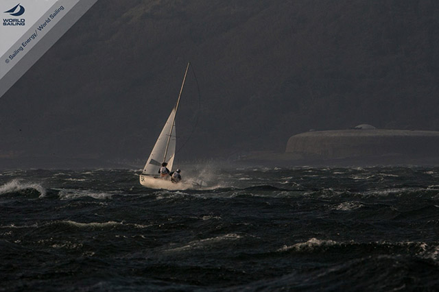 Survival conditions yesterday at the Rio 2016 Olympic Games as 30+ knot gusts blew through Rio de Janeiro. Credit: Sailing Energy / World Sailing