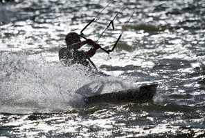 Kitesurfer in Poole Harbour. Credit: Nathan Williams