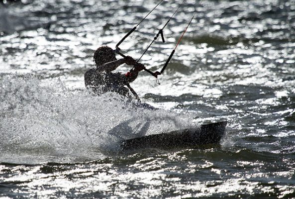 Kitesurfer in Poole Harbour. Credit: Nathan Williams