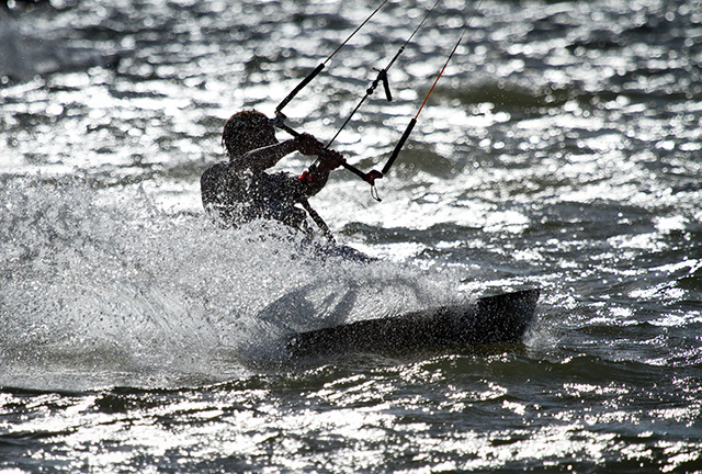 Kitesurfer in Poole Harbour. Credit: Nathan Williams