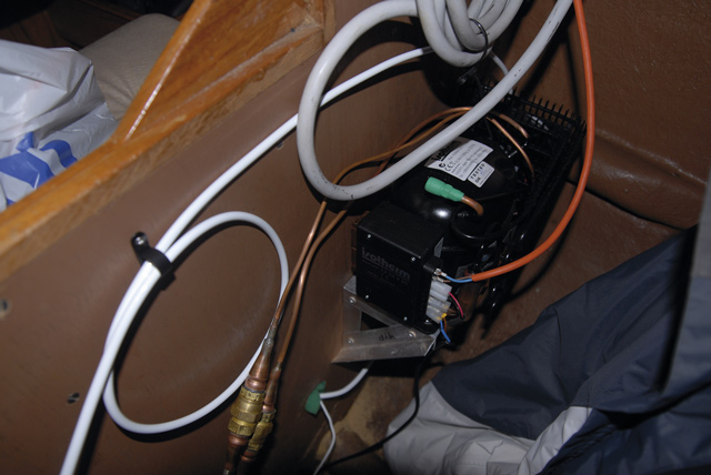 Connected and almost ready to go. The surplus pipe is coiled neatly and fixed securely