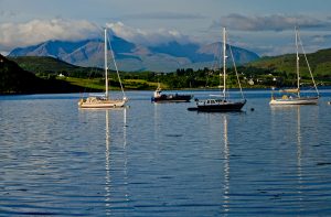 The Cuilin mountains viewed from Portree. Credit: Richard Smith