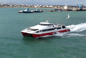 Red Jet ferry in collision with jet-ski. Credit: Richard Bache
