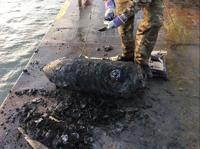 The bomb found in Portsmouth Harbour