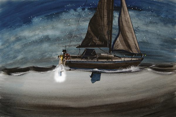 The propshaft slipped back and wedged the rudder, setting off a calamitous chain of events. Credit Dick Everitt