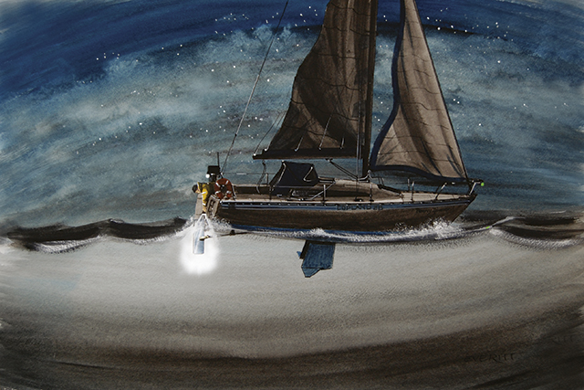 The propshaft slipped back and wedged the rudder, setting off a calamitous chain of events. Credit Dick Everitt