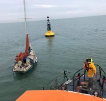 Ramsgate launch to exhausted sailor. Credit: RNLI/Ian Cannon