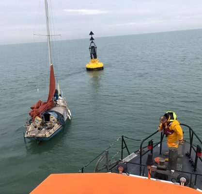 Ramsgate launch to exhausted sailor. Credit: RNLI/Ian Cannon