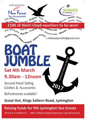 Lymington Boat jumble poster 2017