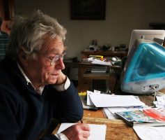 Mike Peyton in his studio in 2007, aged 85