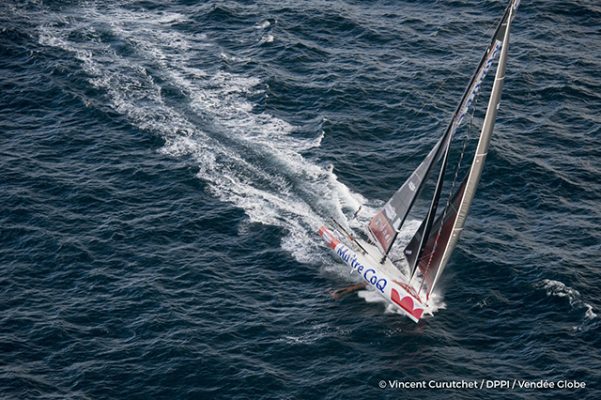 Jérémie Beyou in third. Credit: Vincent Curutchet/DPPI/Vendee Globe