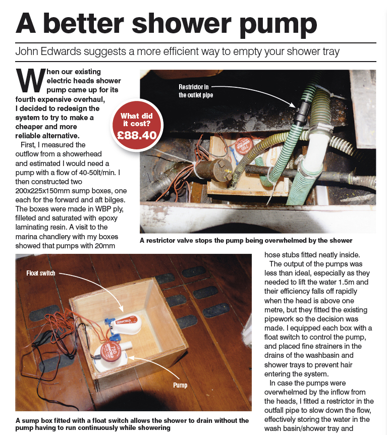 A better shower pump Practical Boat Owner