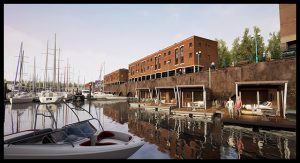 Artist's impression of Milford Waterfront’s floating hotel suites