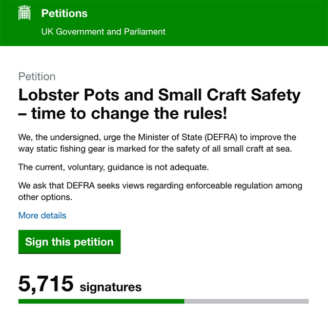 Lobster pot petition